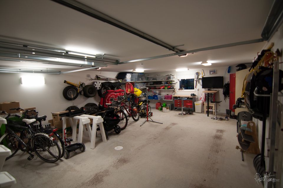 Wide eye view inside garage