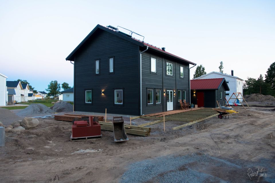 Wooden decking in progress