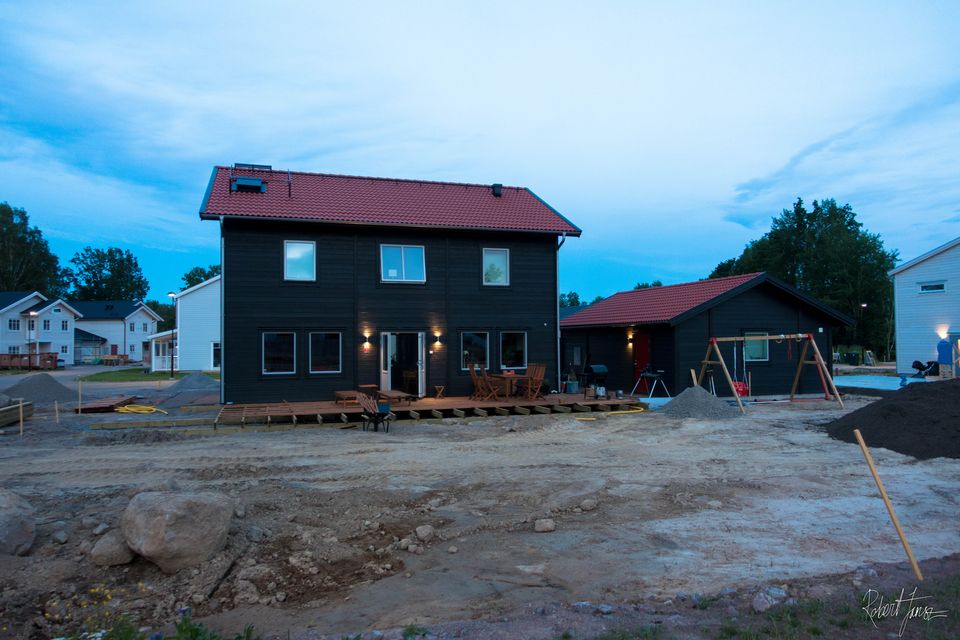 Wooden decking in progress