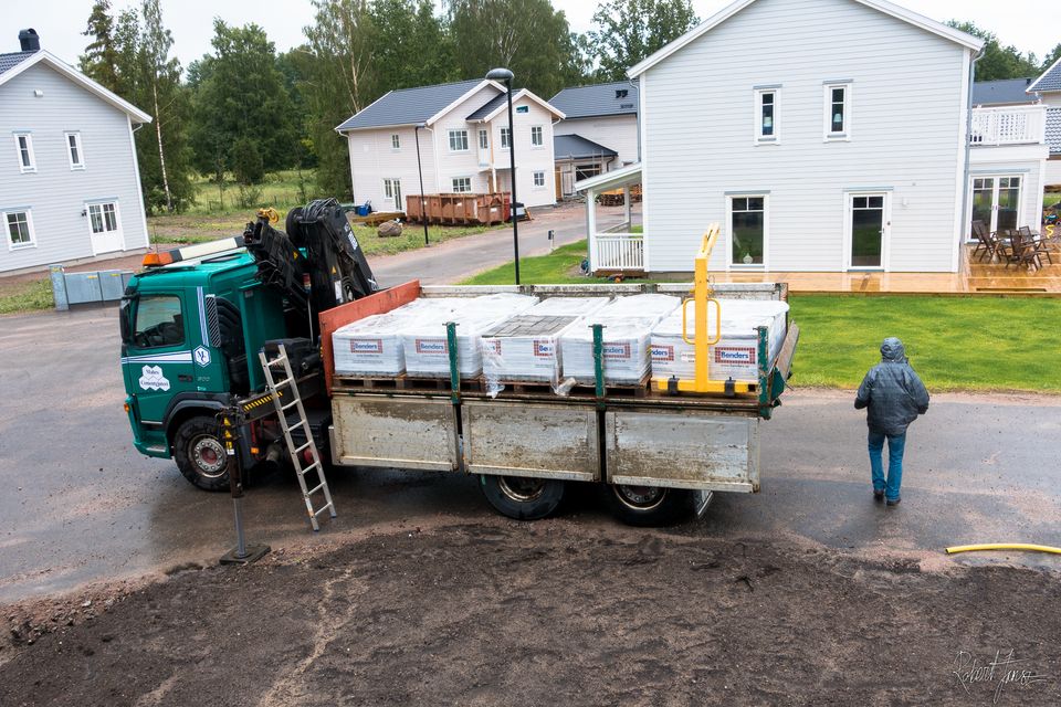 Truck delivery of benders fantasi ground stone