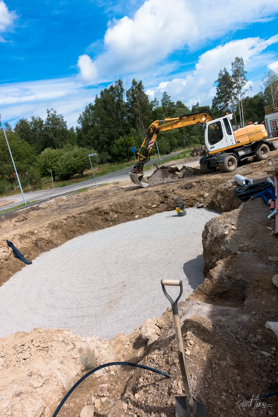150mm with packed gravel