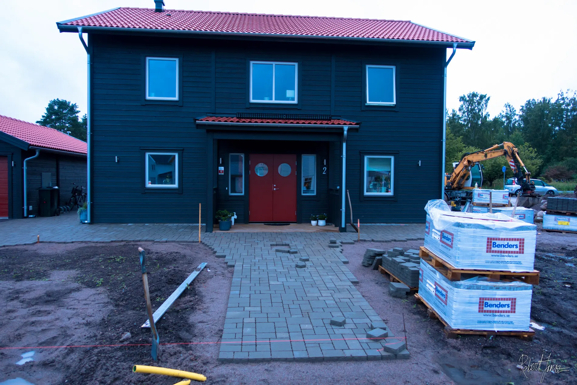 Paving stone in front house
