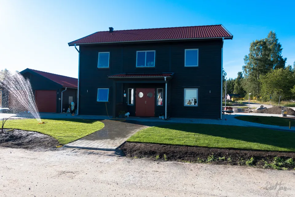 Finished lawn in front of house