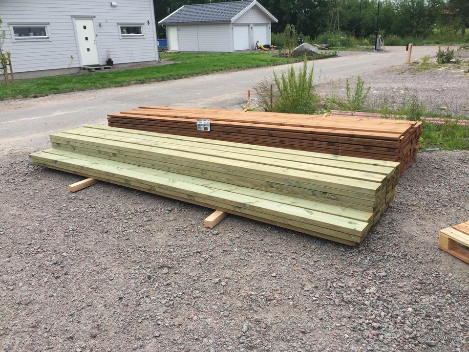 Timber for the patio order from beijerbygg in Linköping