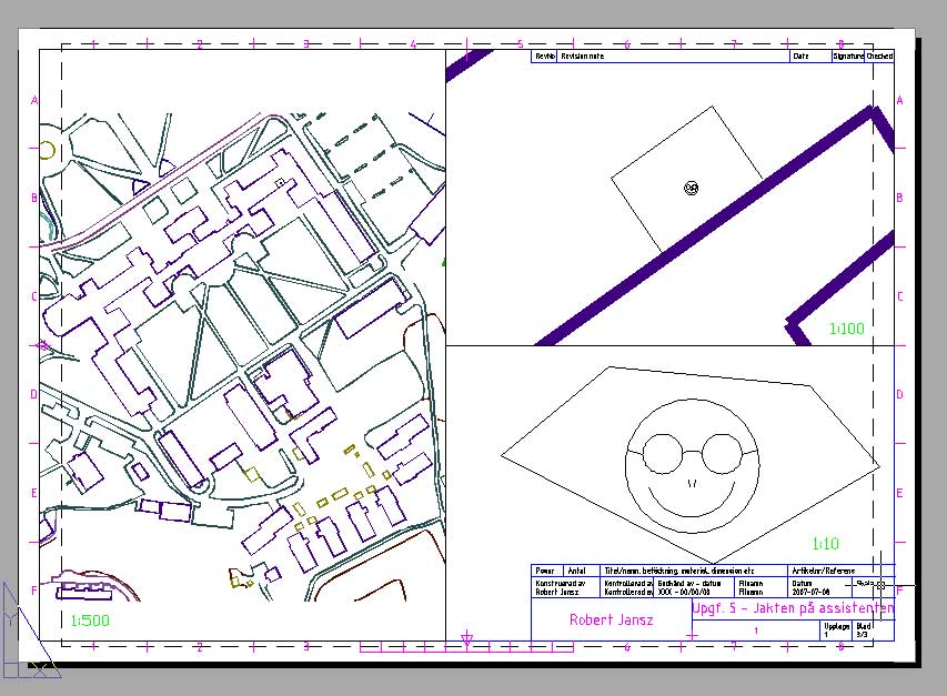 A blueprinting with different layouts and scales depending on the layout.