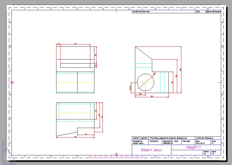 A sample model viewed from different views.