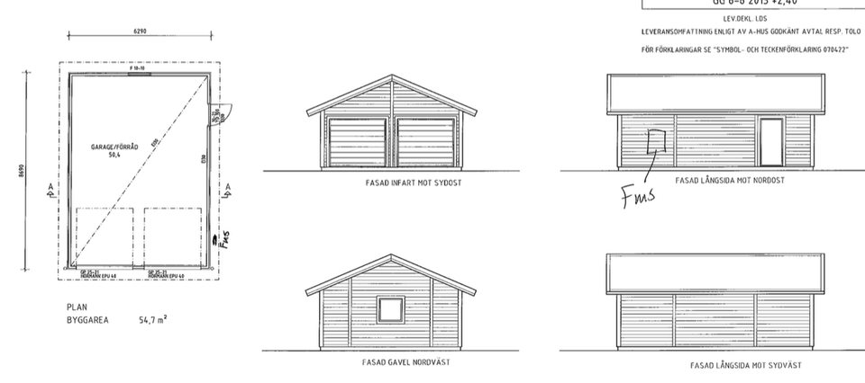 Villa Anneberg blueprint garage