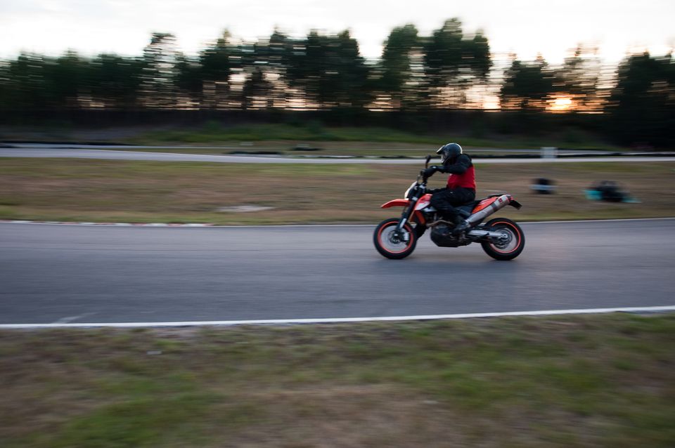 KTM 690 SMC on the race track