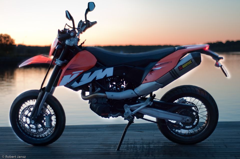 KTM 690 SMC in the sunset